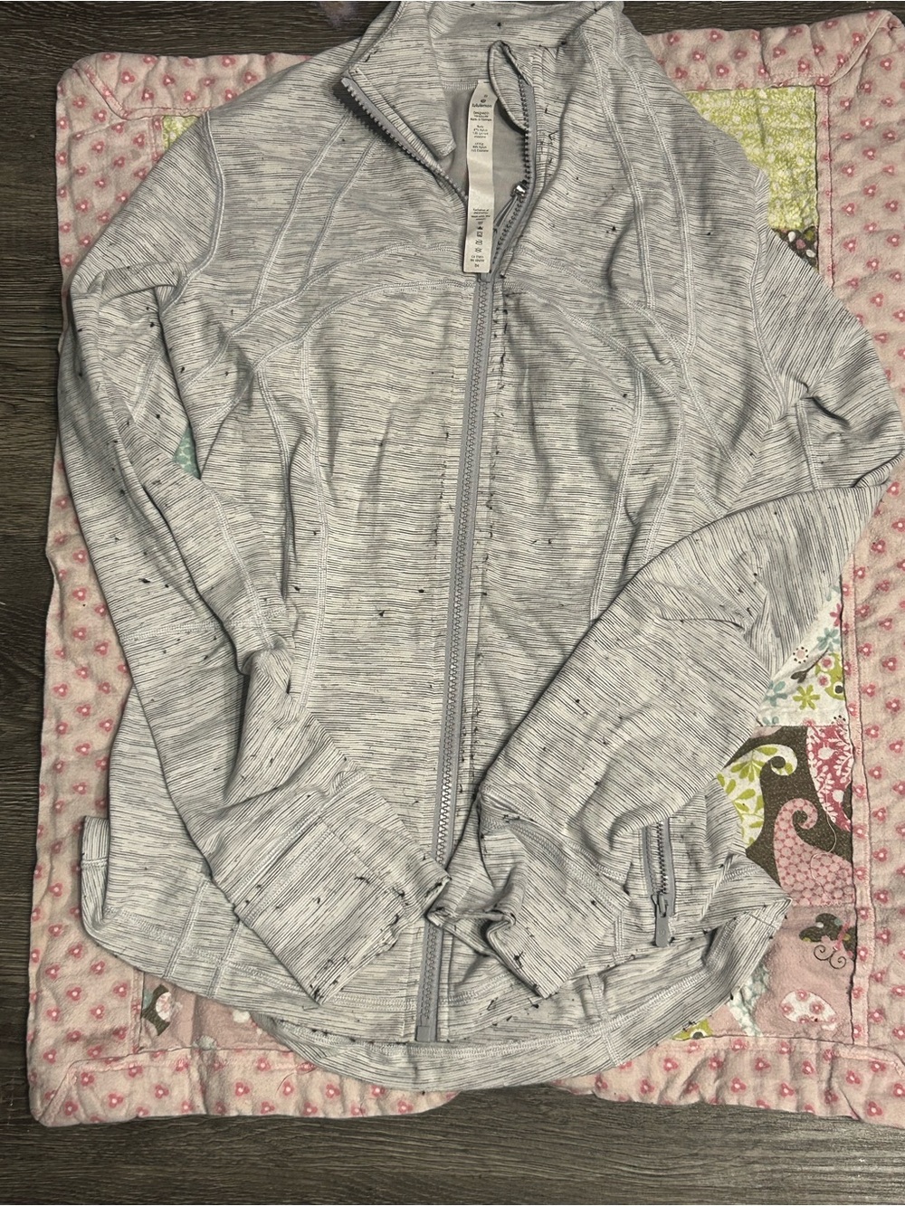 Light Heather Gray Zip-Up Active Jacket